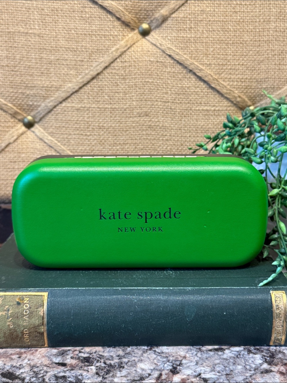 kate spade Green and Black Hard Eyeglass Case